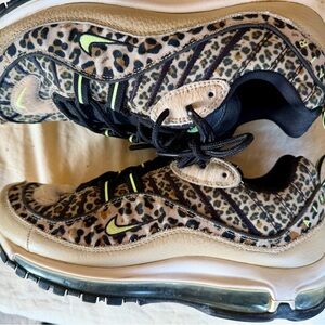 Nike Air Max 98 Premium Leopard Animal Print Beige Black Low Top Women’s
